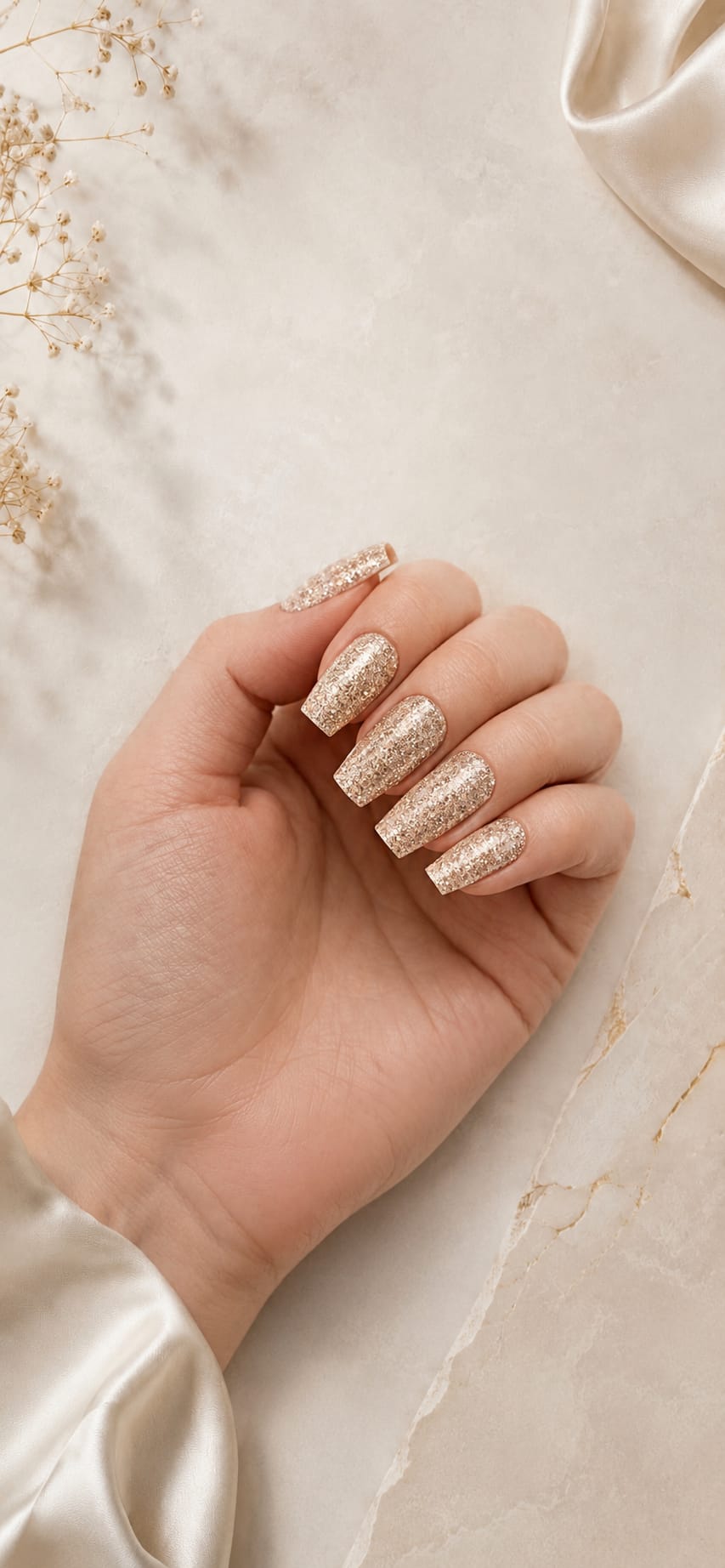 Champagne Shimmer – Luxuriöser Glitter-Glam mit elegantem Champagner-Glow 🥂