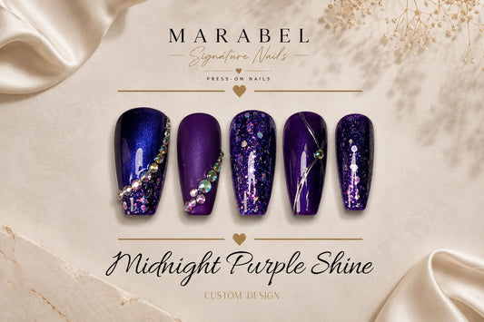 Midnight Purple Shine – Glamouröse Cat-Eye Eleganz mit Chrome & Glitter 💜