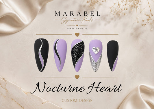Nocturne Heart – Mystische Eleganz mit Lavendel, Silber & Herz-Detail 💜