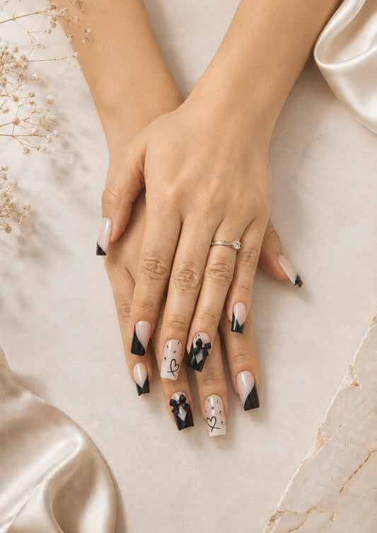 Noir Cherie – Femininer Black-&amp;-Nude-Glam mit verspielten Details 🎀
