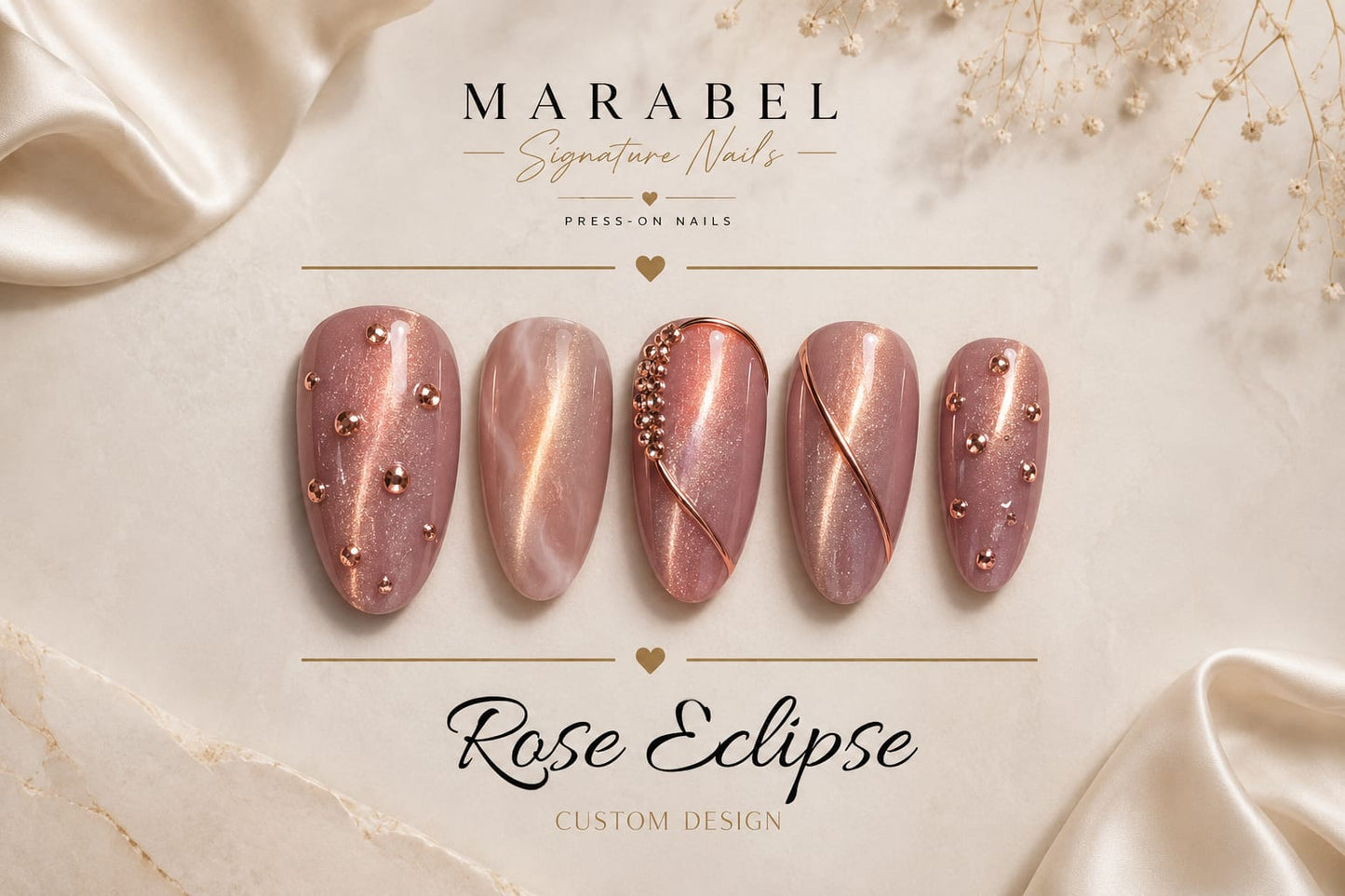 Rose Eclipse – Roséfarbener Cat-Eye Glamour mit edlen Chrome-Details 🌸