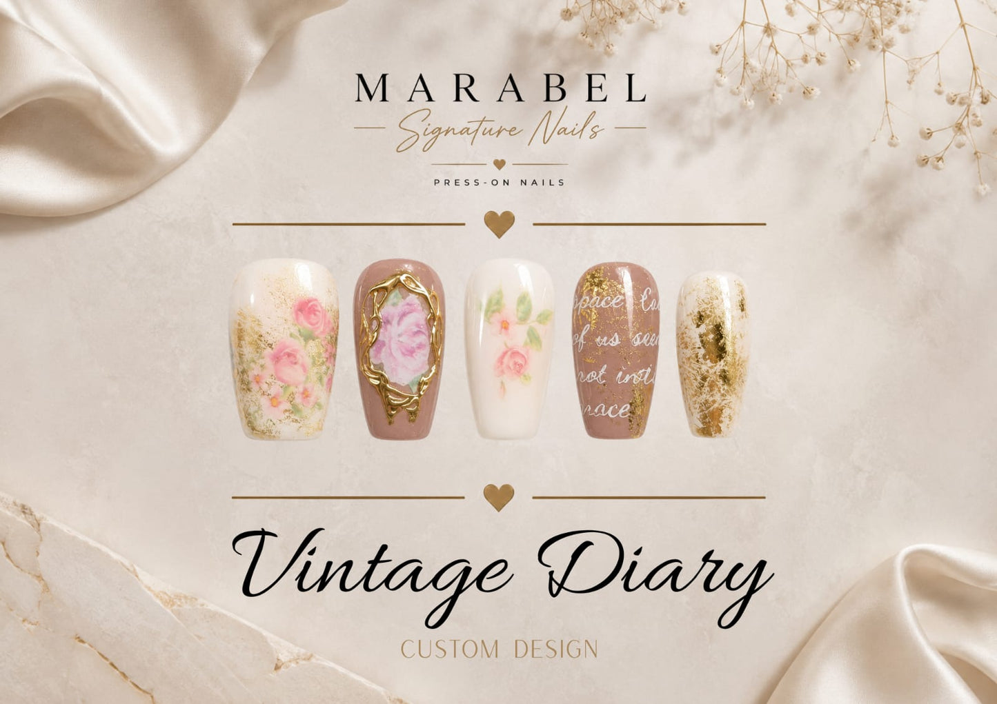 Vintage Diary – Eleganter Vintage-Look mit floralen Details & goldenen Akzenten 🌹✨