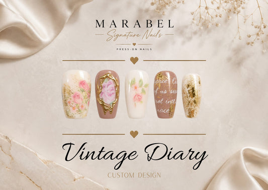 Vintage Diary – Eleganter Vintage-Look mit floralen Details & goldenen Akzenten 🌹✨